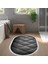 Kaymaz Dijital Mutfak & Salon Halı Trend Saçaklı Oval Geometrik E5013 Siyah 6