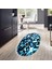 Kaymaz Dijital Mutfak & Salon Halı Star Pamuk Saçaklı Oval Geometrik E5012 Mavi 5