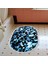 Kaymaz Dijital Mutfak & Salon Halı Star Pamuk Saçaklı Oval Geometrik E5012 Mavi 6