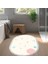 Kaymaz Dijital Mutfak & Salon Halı Star Pamuk Saçaklı Oval Geometrik E5015 Beyaz 6