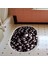 Kaymaz Dijital Mutfak & Salon Halı Trend Saçaklı Oval Geometrik E5009 Siyah 6