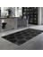 Kaymaz Dijital Mutfak & Salon Halı Yıldız Deri Geometrik E5016 Siyah 5