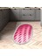 Kaymaz Dijital Mutfak & Salon Halı Trend Saçaklı Oval Geometrik E5017 Pudra 5