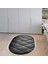Kaymaz Dijital Mutfak & Salon Halı Trend Saçaklı Oval Geometrik E5013 Siyah 8