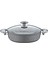 2 Parça Bio Granit Tencere Seti, Cam Kapak, 22X7 Cm, 2.3 Litre, Gri 1