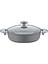 2 Parça Bio Granit Tencere Seti, Cam Kapak, 22X7 Cm, 2.3 Litre, Gri 2