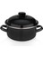 Emaye Tencere 18 Cm, Sakla ve Pişir, Şık ve Dayanıklı, Siyah Renk 2