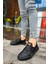 J067 Warrem Ortopedik Taban Günlük Cilt Erkek Sneaker Spor Ayakkabı Cst Siyah 1