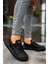 J067 Warrem Ortopedik Taban Günlük Cilt Erkek Sneaker Spor Ayakkabı Cst Siyah 2