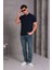 Erkek Slim Fit Pamuklu Yumuşak Doku Nefes Alan Kumaş Yakalı Tişört 3