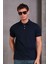 Erkek Slim Fit Pamuklu Yumuşak Doku Nefes Alan Kumaş Yakalı Tişört 5