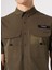 D4SM-GML3229 Haki Relaxed Fit Düz Erkek Gömlek 4