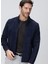 Lacivert Erkek Slim Fit Deri Mont 1094014 5