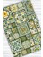 Patchwork Seramik Desenli Dokuma Tabanlı Dijital Baskılı Çini Desenli Yeşil Oturma Odası Halısı 3