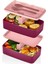 Bordo 2 Katlı Saklama Kabı Seti, Öğrenci ve Sporcu Için Sağlıklı Öğünler Için 3