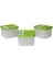 3'lü Yeşil Saklama Kabı, 1,1 Litre, Pratik ve Sağlam Set 1