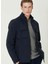 Lacivert Erkek Dik Slim Fit Düz Mont 1092059 2