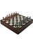 Orta Boy Metal Truva-Sparta Satranç Takımı Antik ve Ceviz Desenli Sandıklı Mdf Tahtası (36X36X6 Cm.) 1