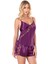 Marsilyan- Beruflic Mor Saten Babydoll Şort Takımı 1