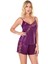 Marsilyan- Beruflic Mor Saten Babydoll Şort Takımı 2