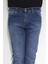 Fistan Store Erkek Koyu Mavi Normal Bel Normal Kesim Boru Paça Jean Pantolon 2
