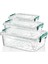Dikdörtgen Çok Amaçlı Saklama Kabı Seti, 3'lü, Beyaz 1