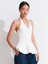 10785 Halter V Yaka Peplum Triko Bluz-Beyaz 3
