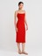 91495 Askılı Midi Elbise-Kırmızı 1