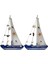 Dekoratif Marin Ahşap Yelkenli Gemi Maketi (34 cm x 23 Cm) (2 Adet) 1