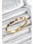 Mineli Pirinç Fuşya ve Krem Petek Motifli Gold Renk Kadın Kelepçe - TJ-BB7403 1