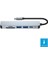 6in1 USB Type-C Hub Port Adaptör HDMI Sd Kart USB Pd Girişli, Gri 2