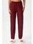 Kadın Teddi Ultra Yumuşak Cepli Bordo Kalp Desen Yılbaşı Pijama Altı 4