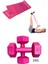 2'li 1kg Dambıl Seti, Spor ve Vücut Geliştirme Aleti, Pilates Bandı, Pembe 1