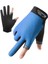 Nefes Alan, Iki Parmak Kesik Outdoor Spor Eldiveni, Mavi Renkli, Rahat Kullanım Sağlar. 2