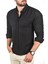 Slim Fit %100 Pamuk Keten Gömlek Dar Kesim Dokulu Keten Gömlek 2501302 2