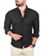 Slim Fit %100 Pamuk Keten Gömlek Dar Kesim Dokulu Keten Gömlek 2501302 4
