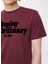 Bisiklet Yaka Baskılı Bordo Erkek T-Shirt M6646 164 Amaranth Red 4