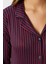 Kadın Secret Extra Soft Lacivert Bordo Çizgili Pijama Takımı 3