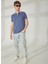 Düz Indigo Erkek Polo T-Shirt Inboard Polo T-Shırt 3