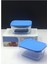 Mavi 420 cc Kapaklı Saklama Kutusu 2'li Set 1