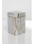 Marble White Desenli Kare Metal Saklama Kabı 11X11 Cm, Şık ve Dayanıklı Ev Düzenleme Ürün 2