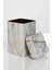 Marble White Desenli Kare Metal Saklama Kabı 11X11 Cm, Şık ve Dayanıklı Ev Düzenleme Ürün 5
