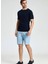 Bisiklet Yaka Lacivert Giza Pamuk Triko T-Shirt 2