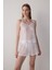 Kırık Beyaz Bridal Dantelli Gelin Şortlu Pijama Takımı 1