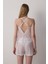 Kırık Beyaz Bridal Dantelli Gelin Şortlu Pijama Takımı 2