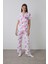 Optik Beyaz Hello Kitty Ekoseli Gömlek Yaka Kısa Kol Pijama Takımı 1