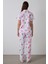 Optik Beyaz Hello Kitty Ekoseli Gömlek Yaka Kısa Kol Pijama Takımı 4