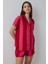 Kırmızı For You Çiçek Desenli Gömlek Yakalı Kısa Kollu Şortlu Pijama Takımı 1