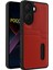 Xiaomi Poco X7 Pro Kılıf Sara Kartvizitli Deri Kılıf - Kırmızı Ferrg 1