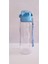 Mavi Şeffaf Otomatik Kapaklı Pipetli Su Matarası, Bpa Free, Pratik ve Kullanışlı 4